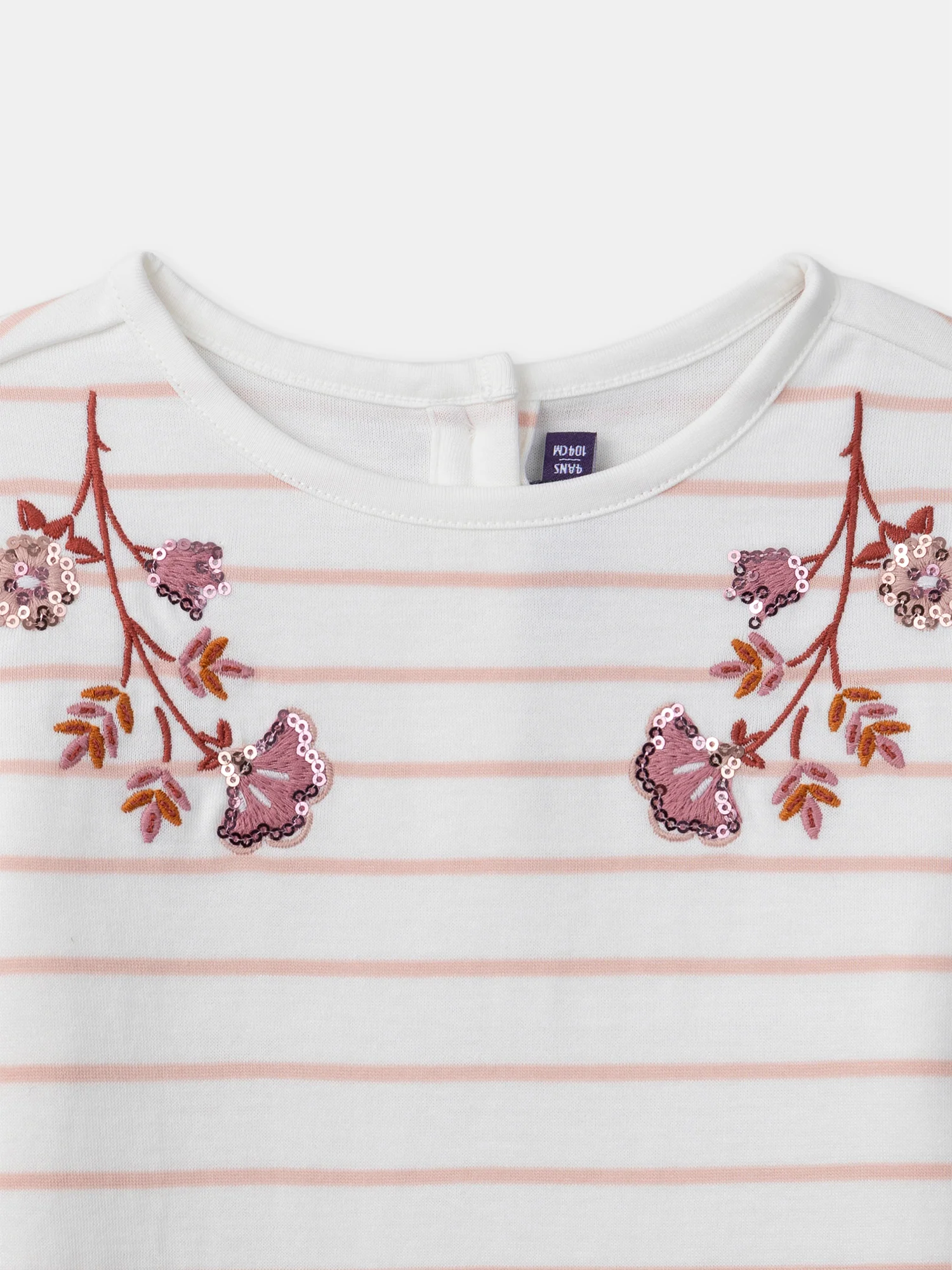 T-shirt marinière rose sequins - Image 2