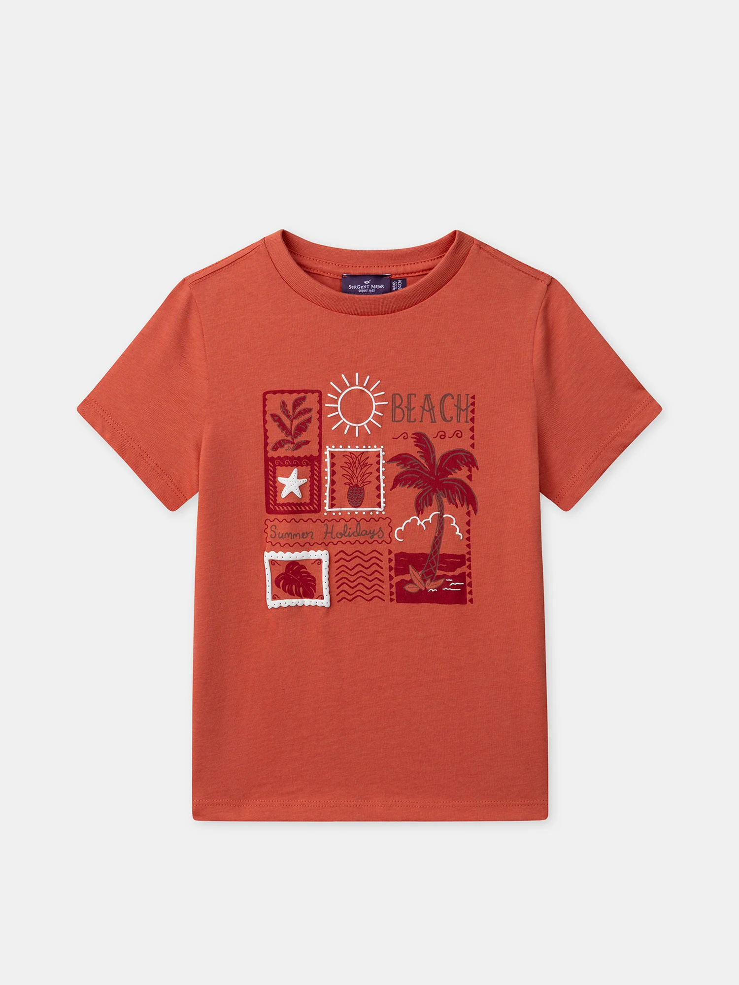 T-shirt orange imprimé palmiers Garçon