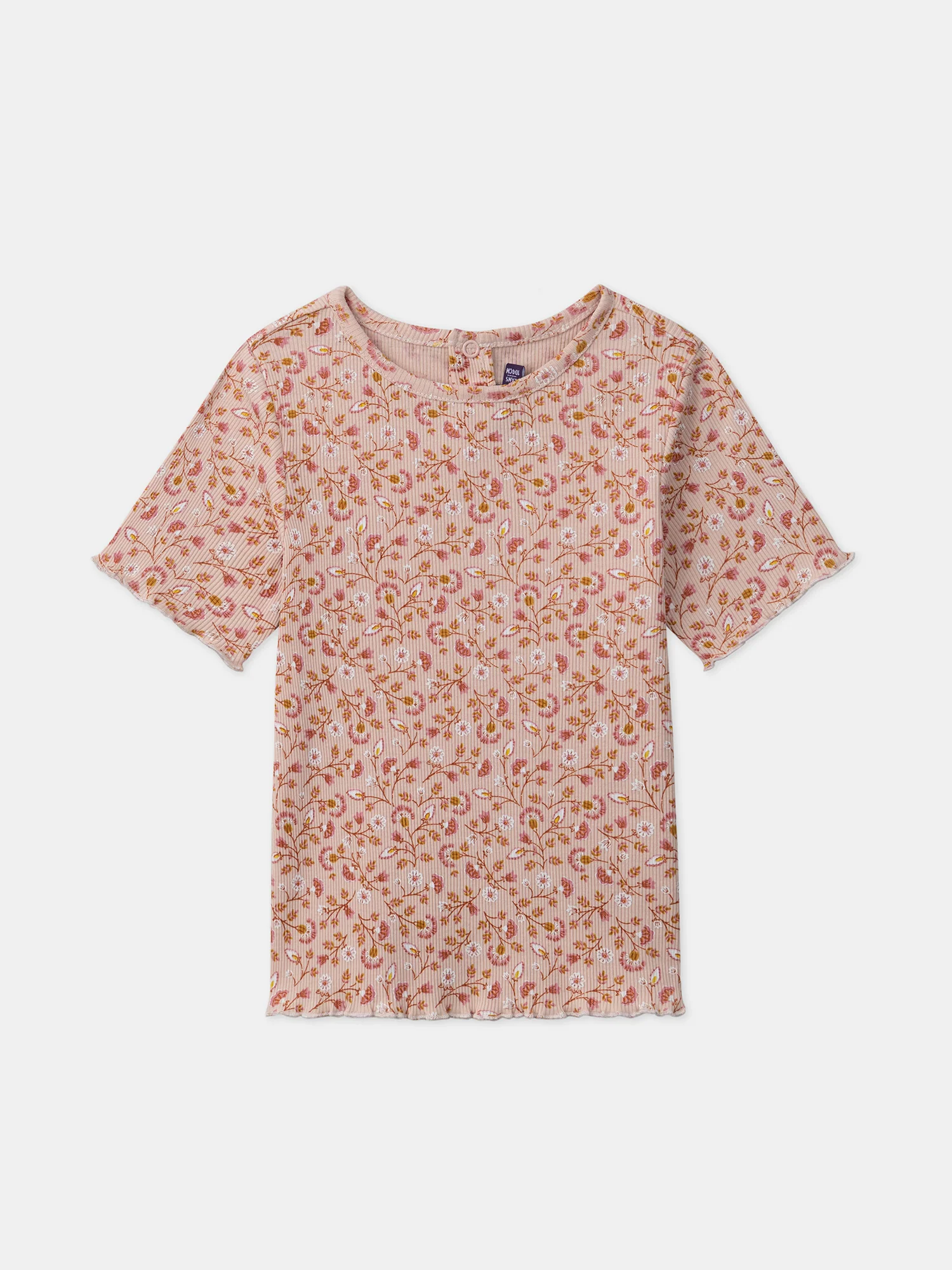 T-shirt rose Ă fleurs