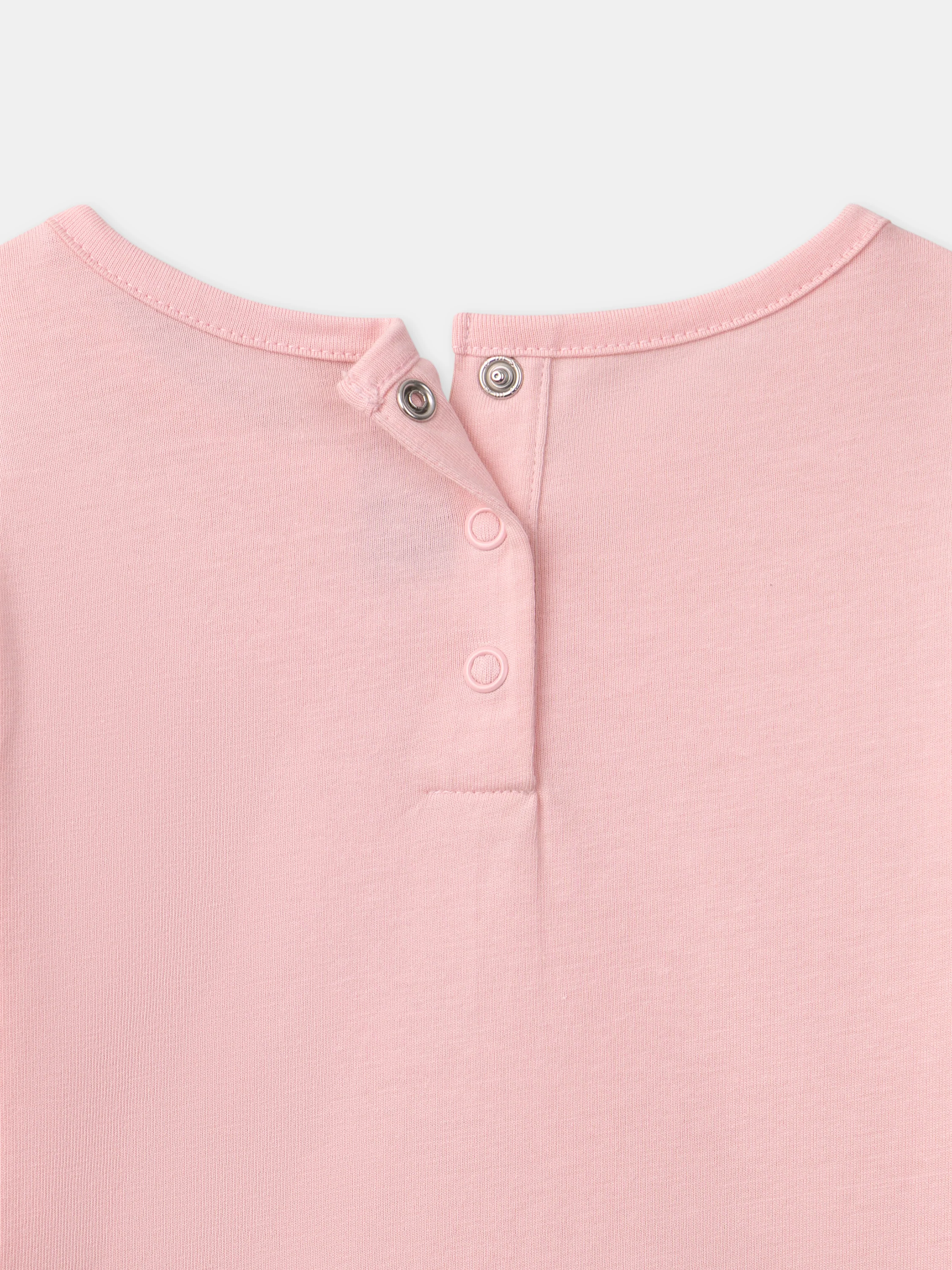 T-shirt rose imprimé et manches longues Fille - Image 3