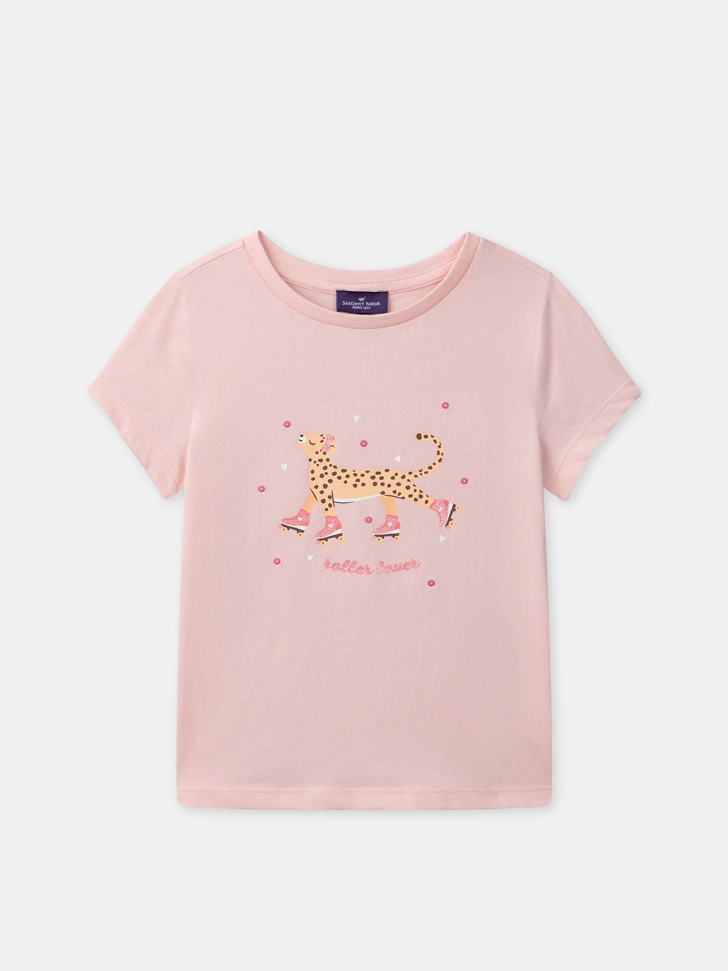 T-shirt rose imprimé léopard Fille