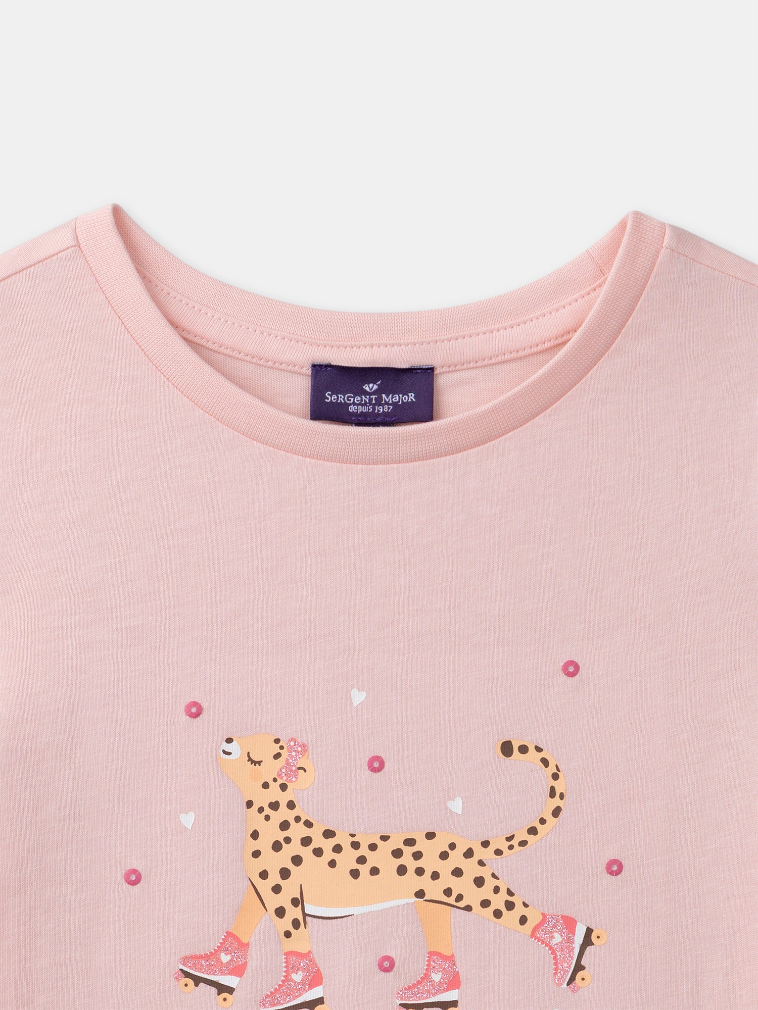 T-shirt rose imprimé léopard Fille - Image 2