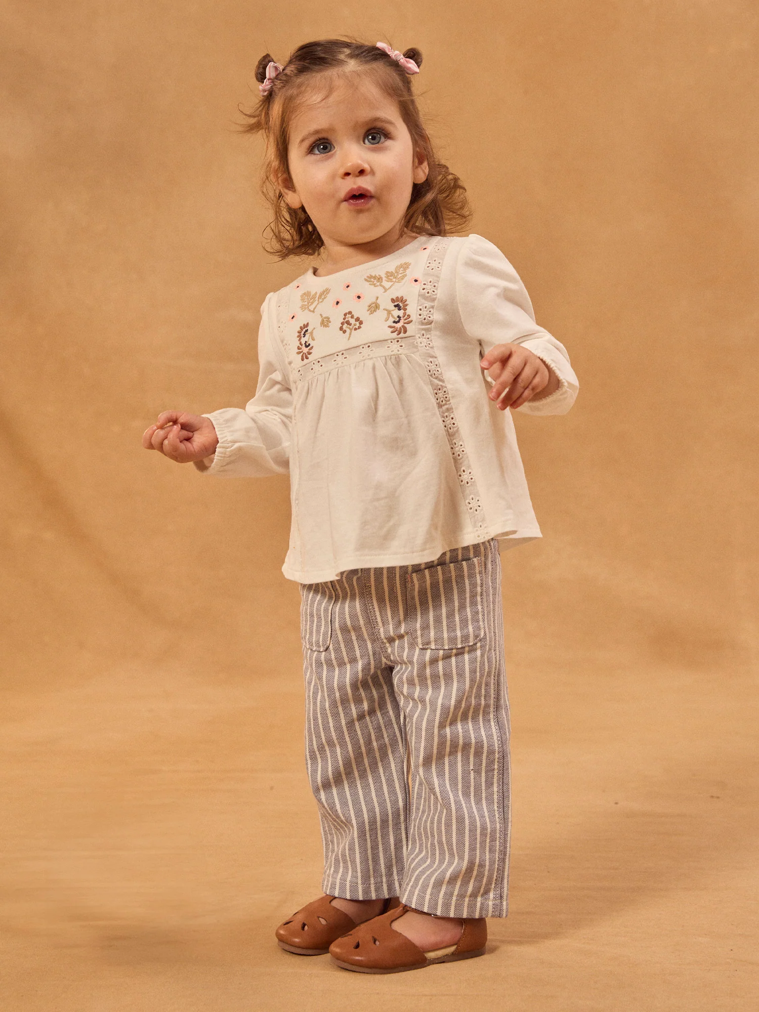 Blouse écrue à broderie fleurs Bébé Fille - Image 5