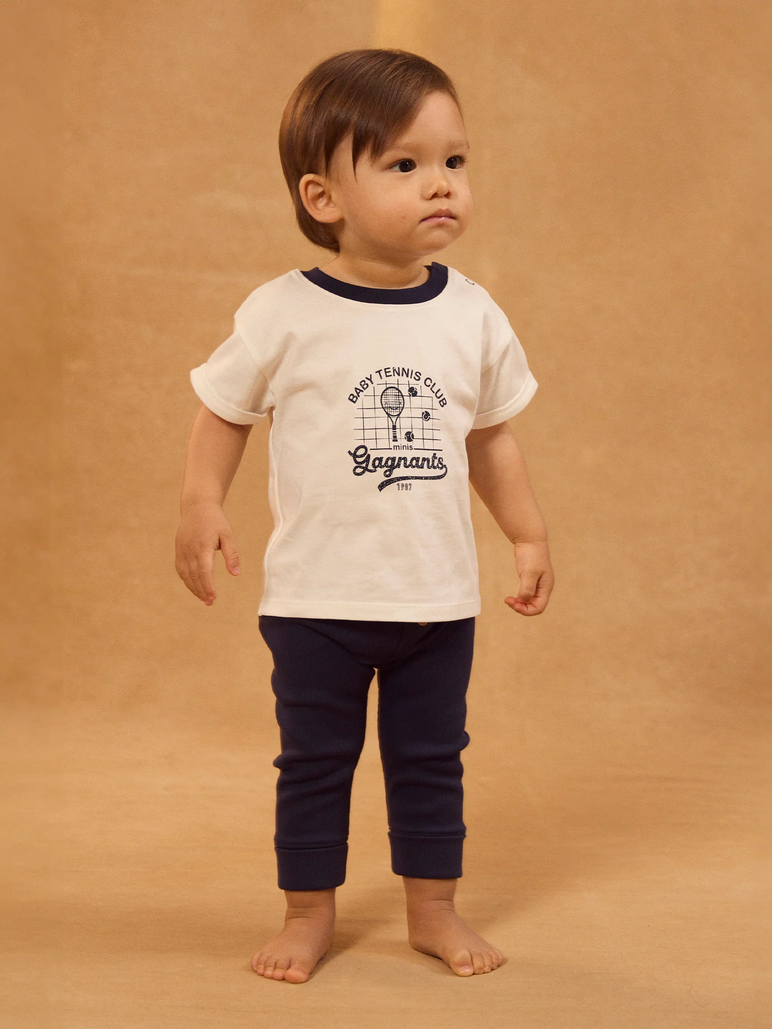 T-shirt écru à motif tennis Bébé Garçon - Image 4