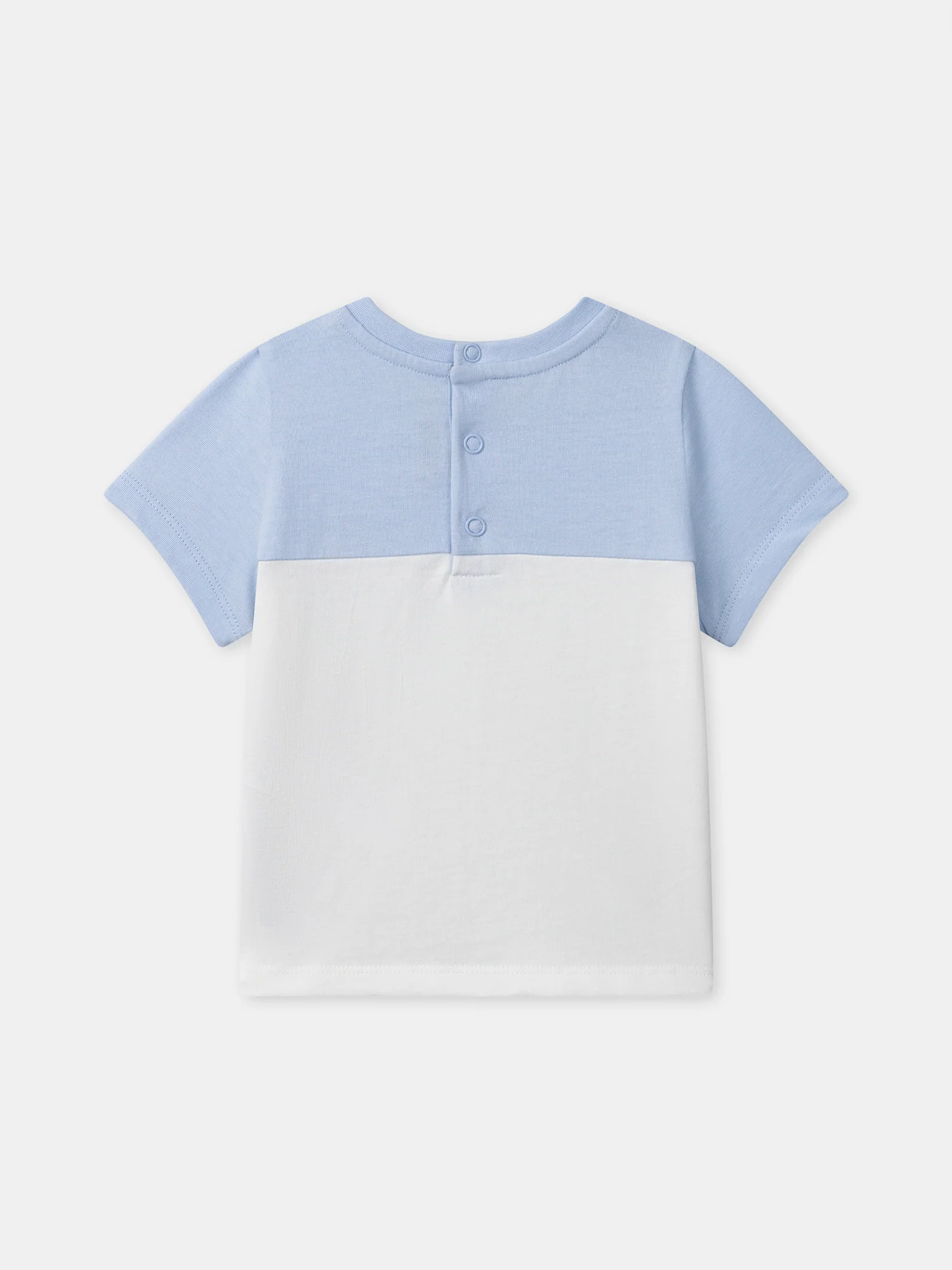 T-shirt bleu ciel et écru Bébé Garçon - Image 4