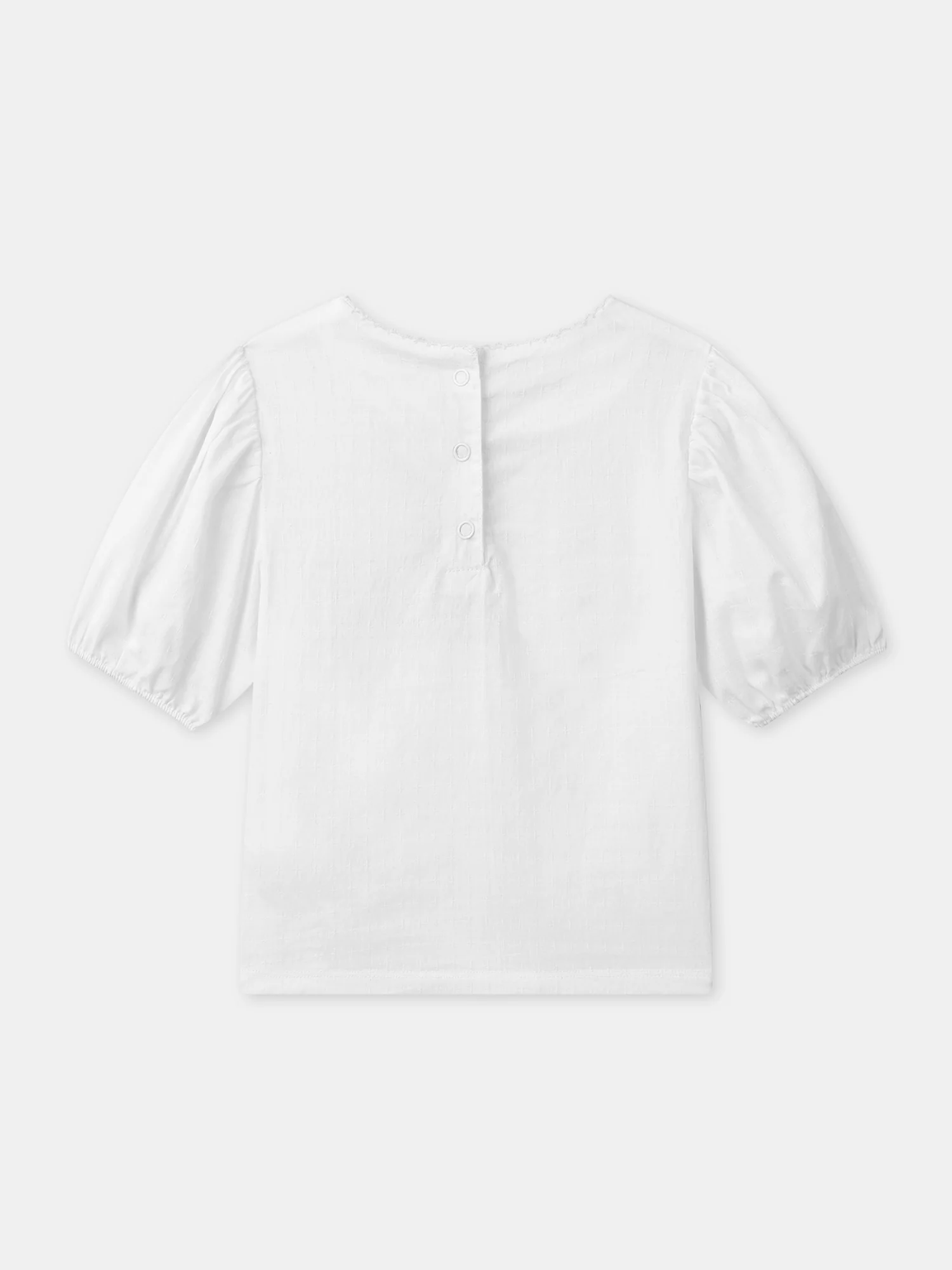 T-shirt écru à manches bouffantes Fille - Image 4