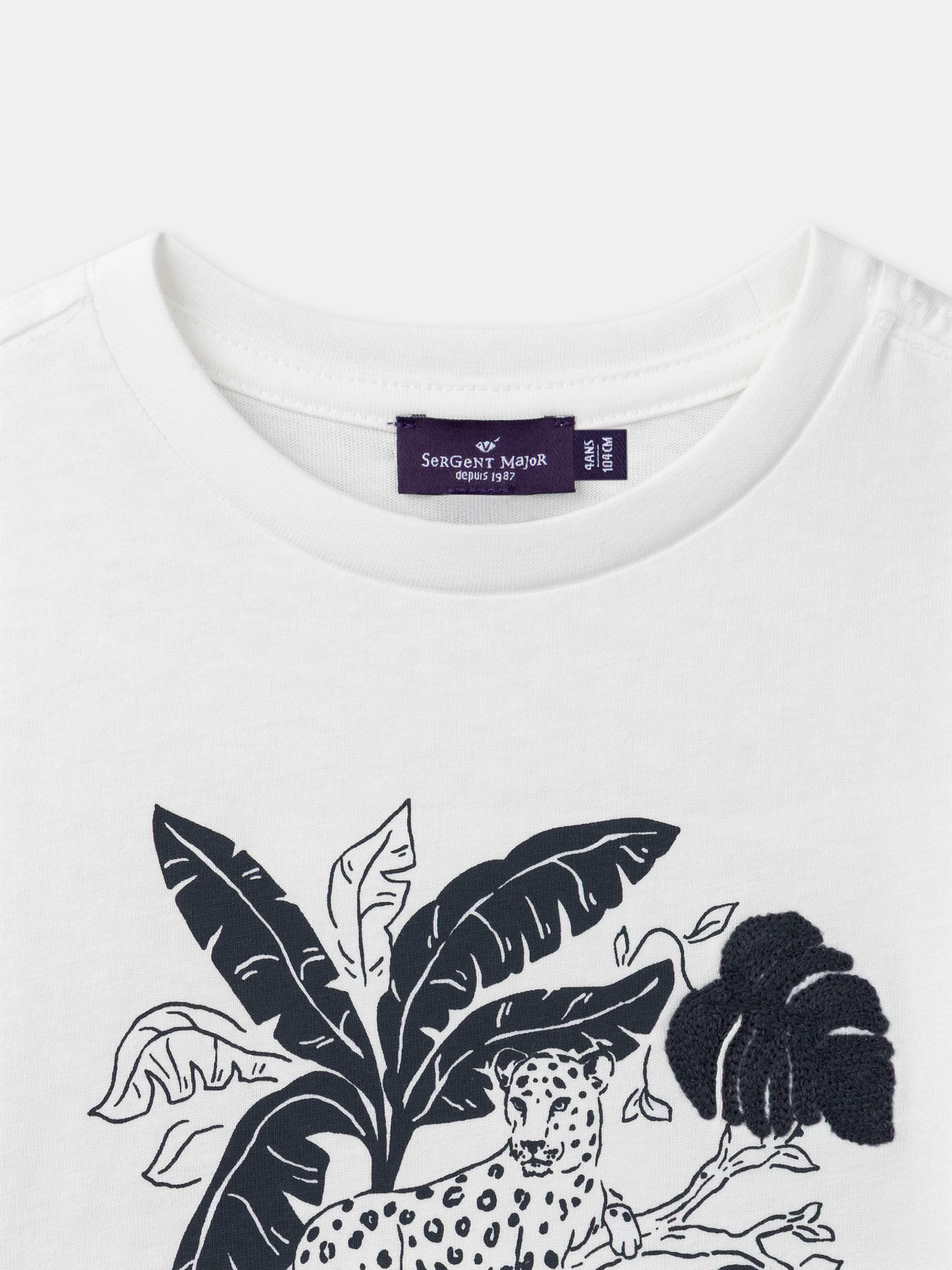 T-shirt blanc imprimé panthère Garçon - Image 2