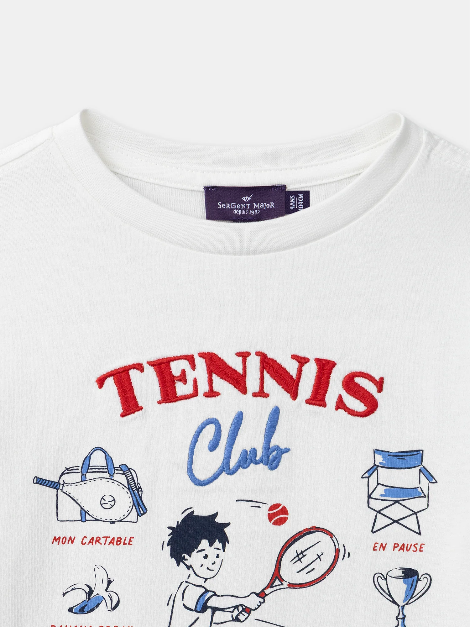 T-shirt écru à broderie tennis Garçon - Image 5