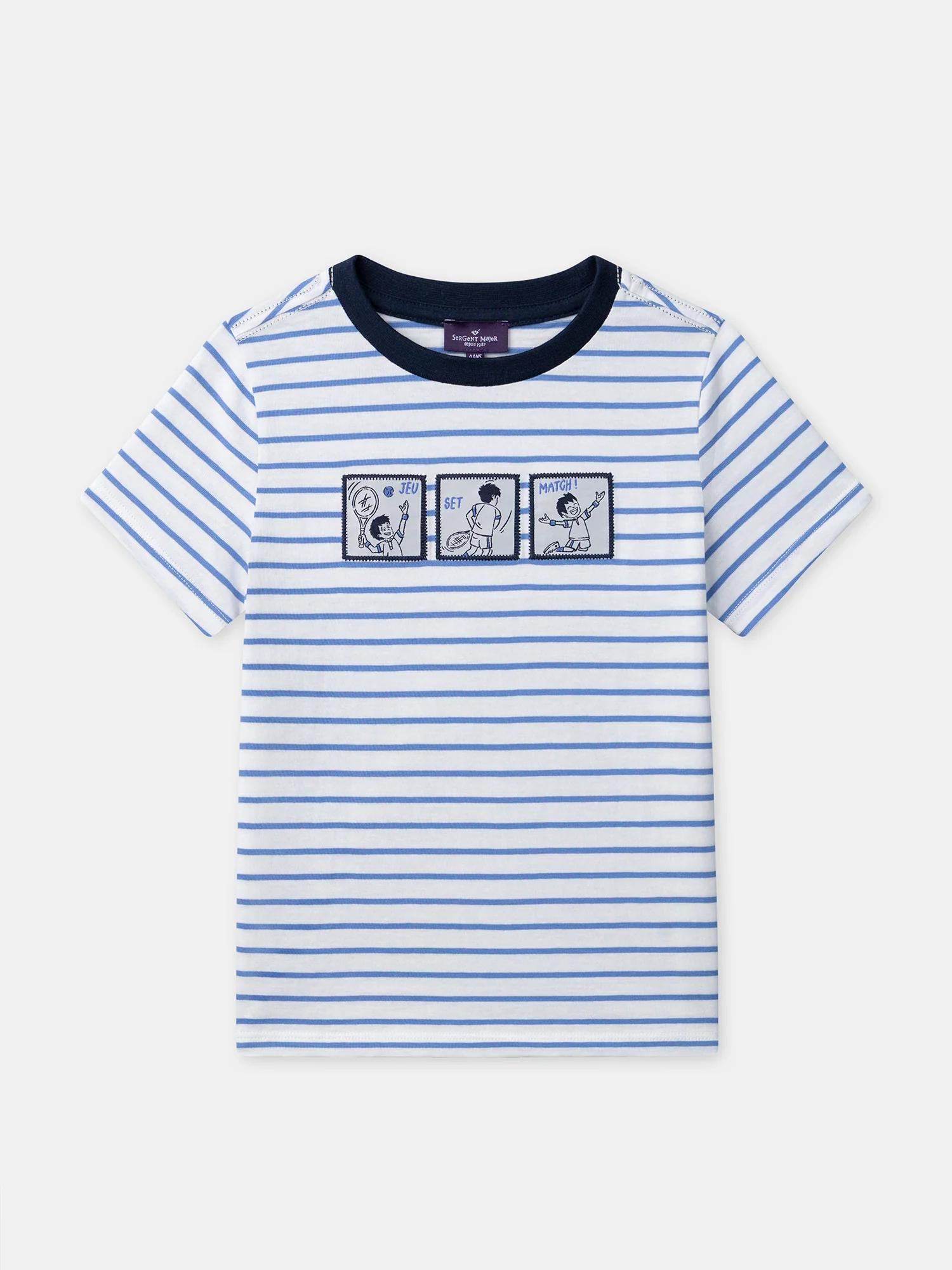 T-shirt à rayures bleues Garçon