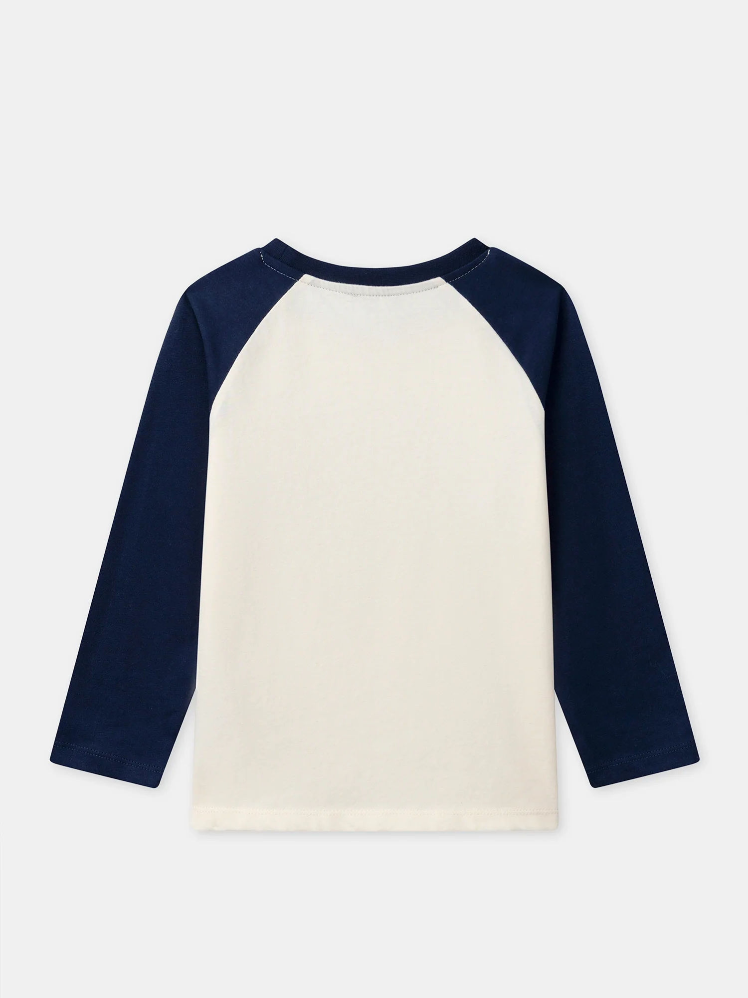 T-shirt bleu et écru imprimé dinosaure à manches longues Garçon - Image 5