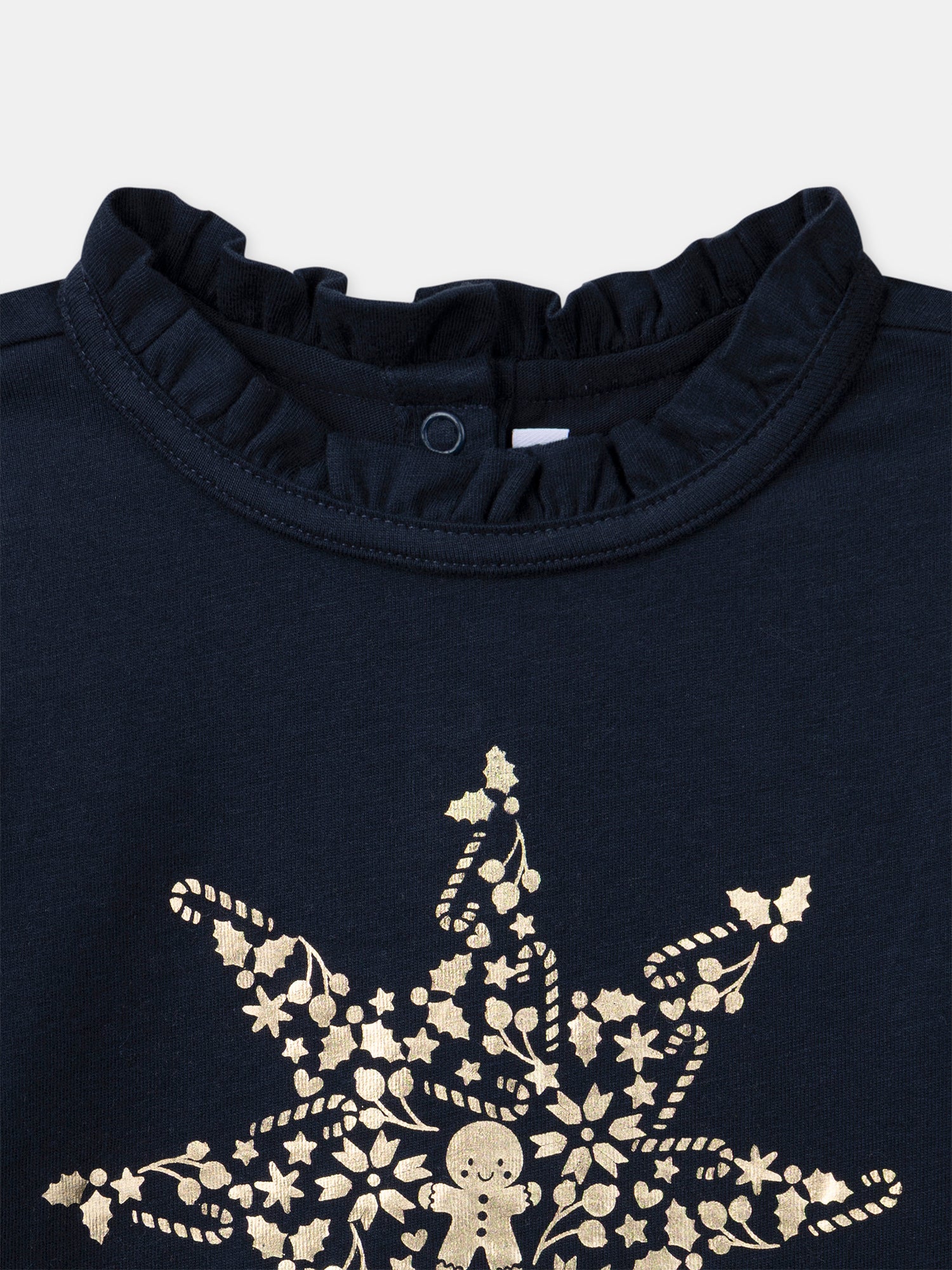 T-shirt à manches longues bleu marine et motif étoile doré Fille - Image 5