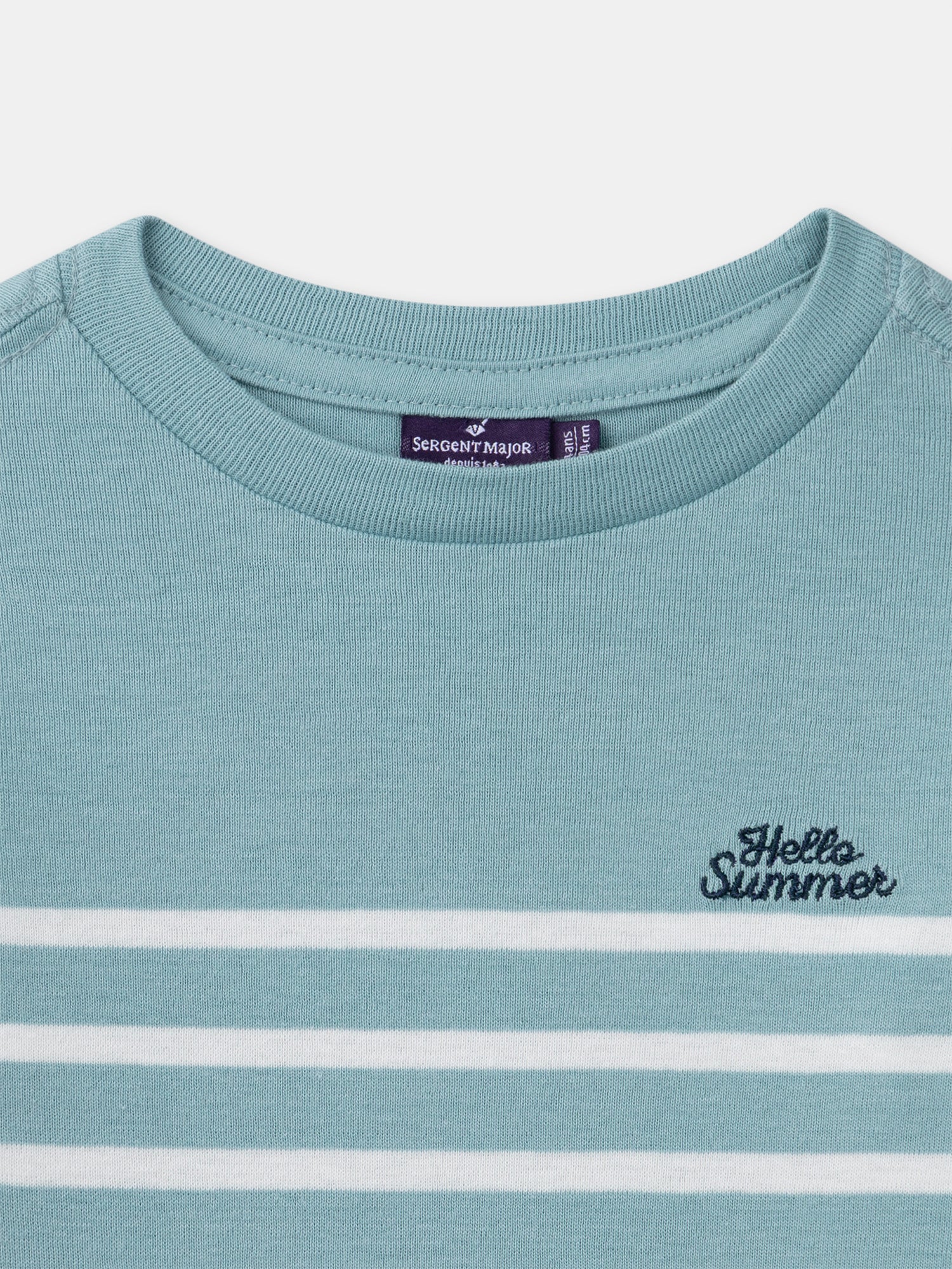 T-shirt bleu à rayures et manches longues Garçon - Image 4