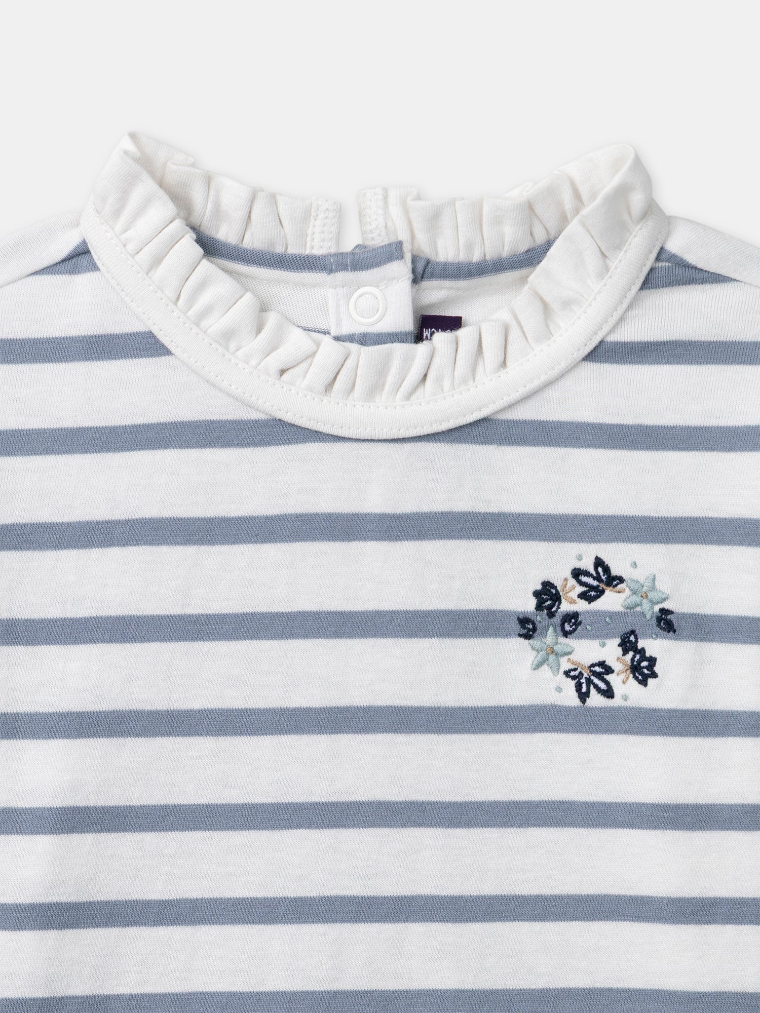 T-shirt à rayures bleues et manches longues Fille - Image 2