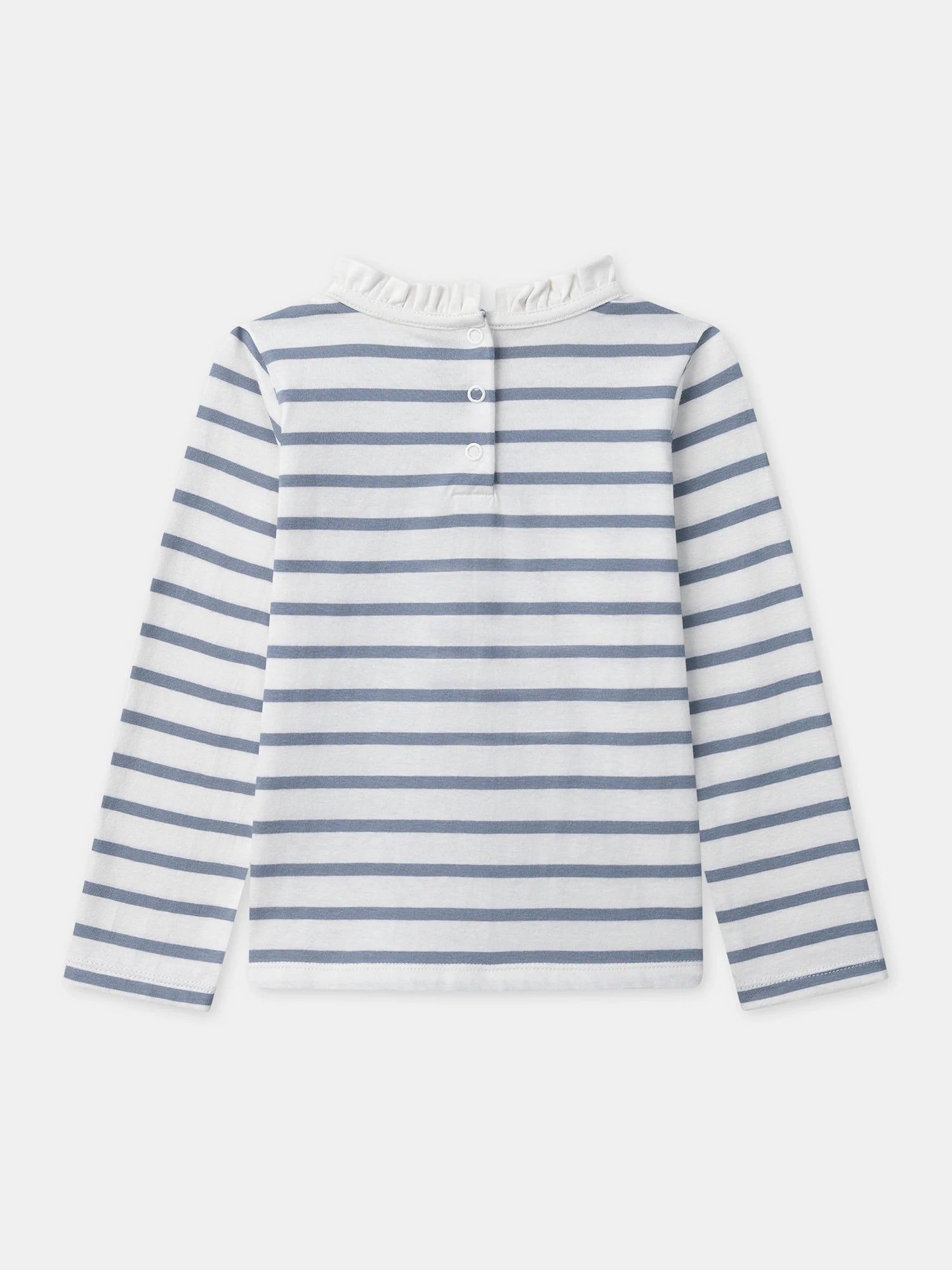 T-shirt à rayures bleues et manches longues Fille - Image 4