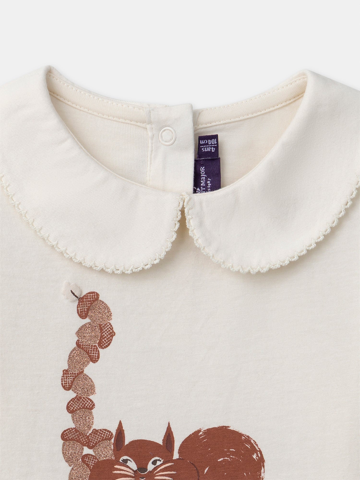 T-shirt écru imprimé écureuil à manches longues Fille - Image 2