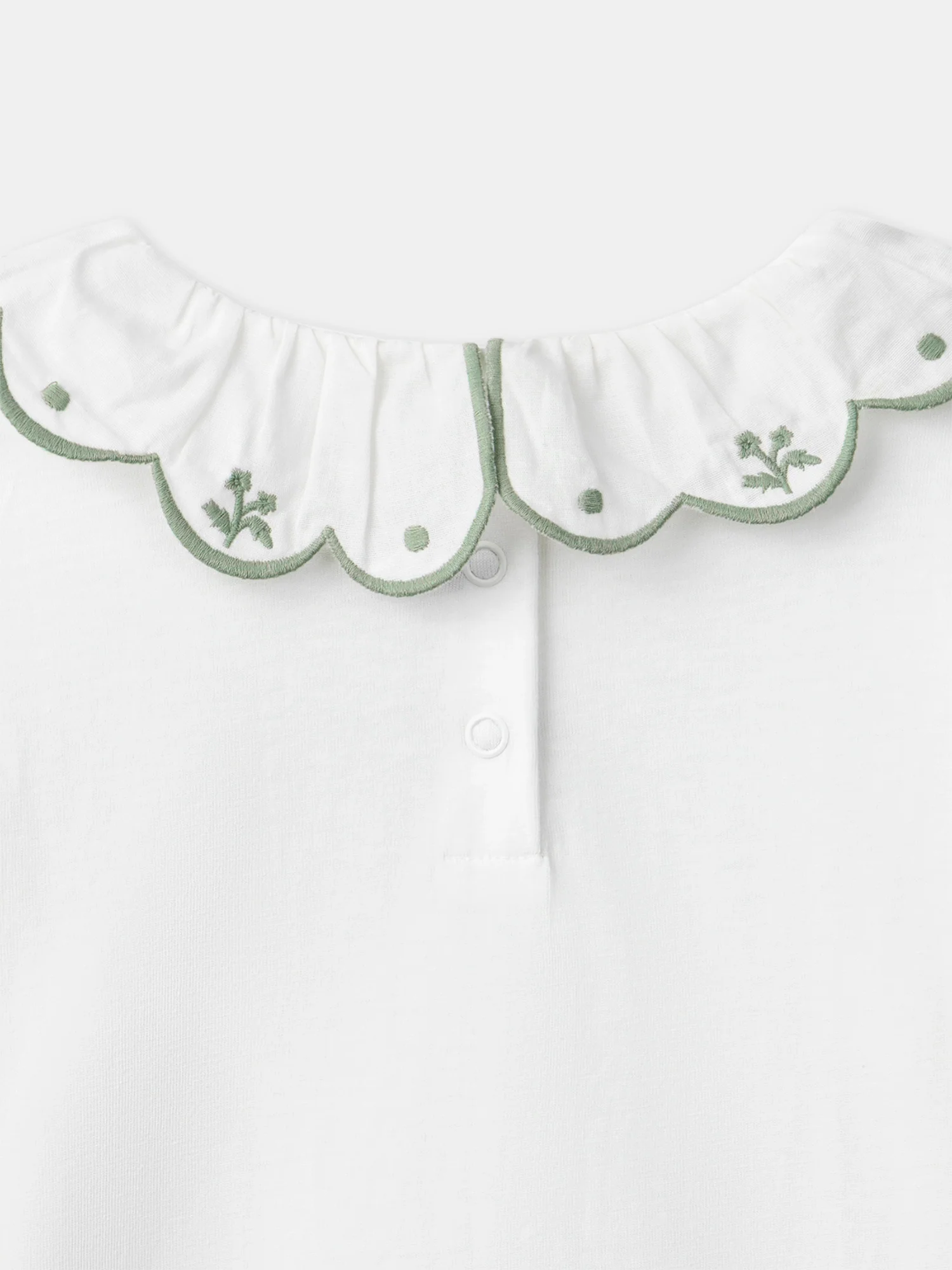 T-shirt écru à col et manches longues Fille - Image 3