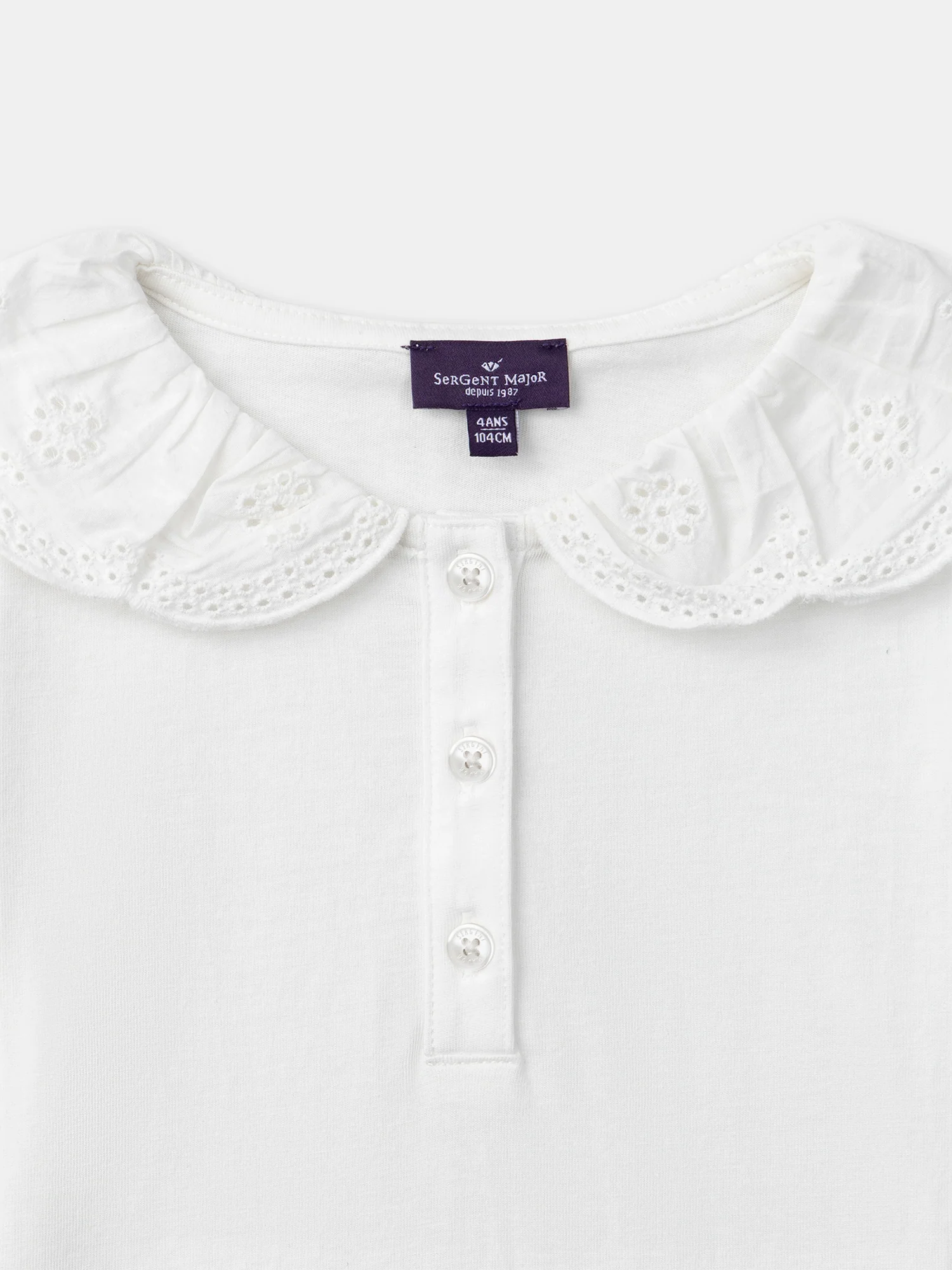 Blouse écru à col claudine Fille - Image 4
