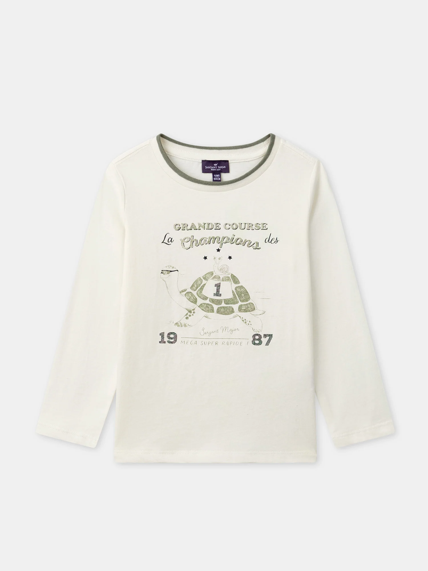T-shirt écru à manches longues Garçon