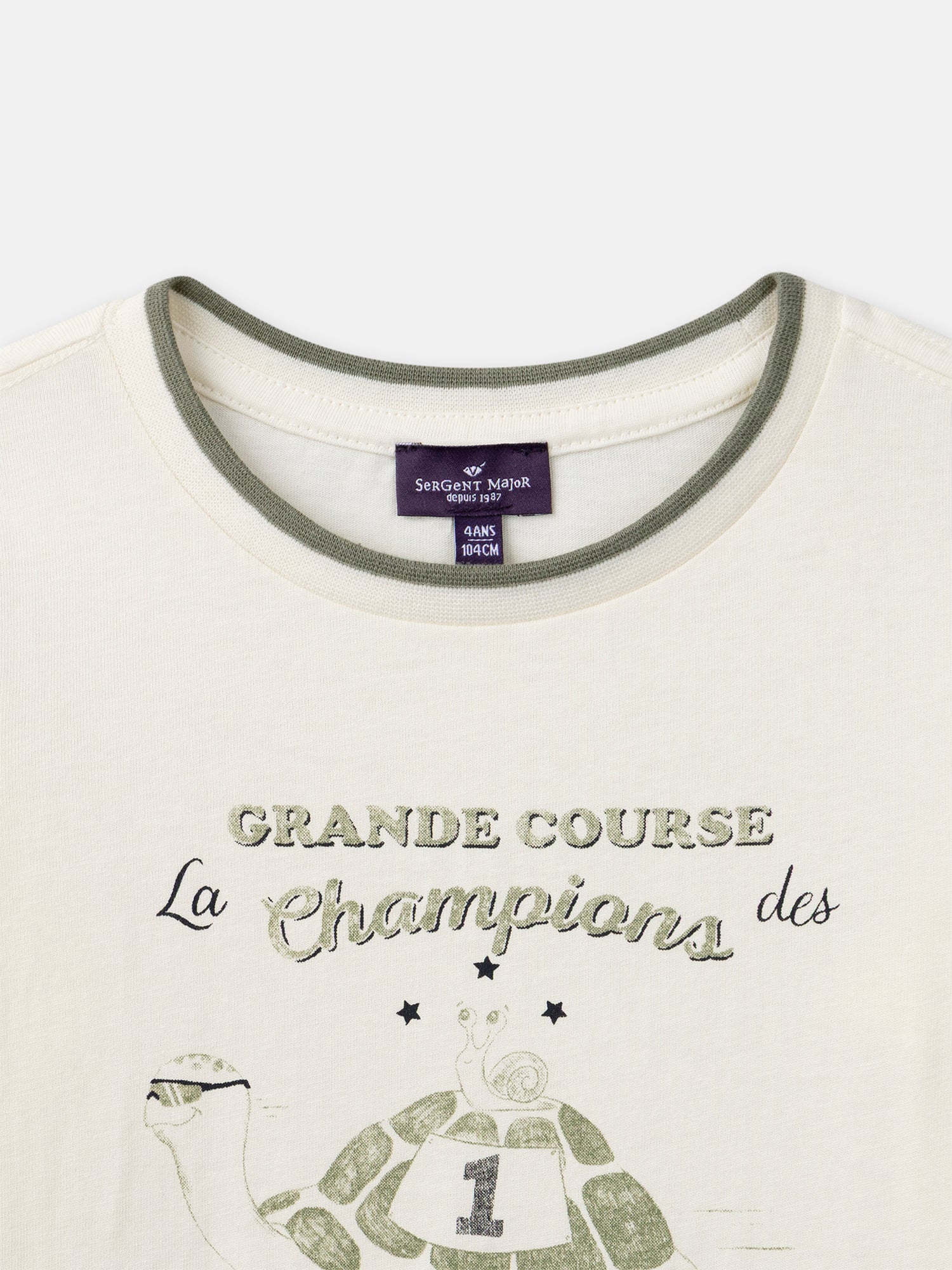T-shirt écru à manches longues Garçon - Image 2