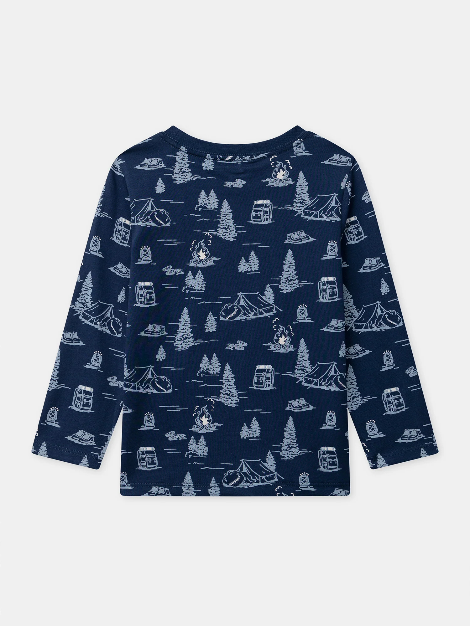 T-shirt bleu foncé imprimé sapin à manches longues Garçon - Image 3