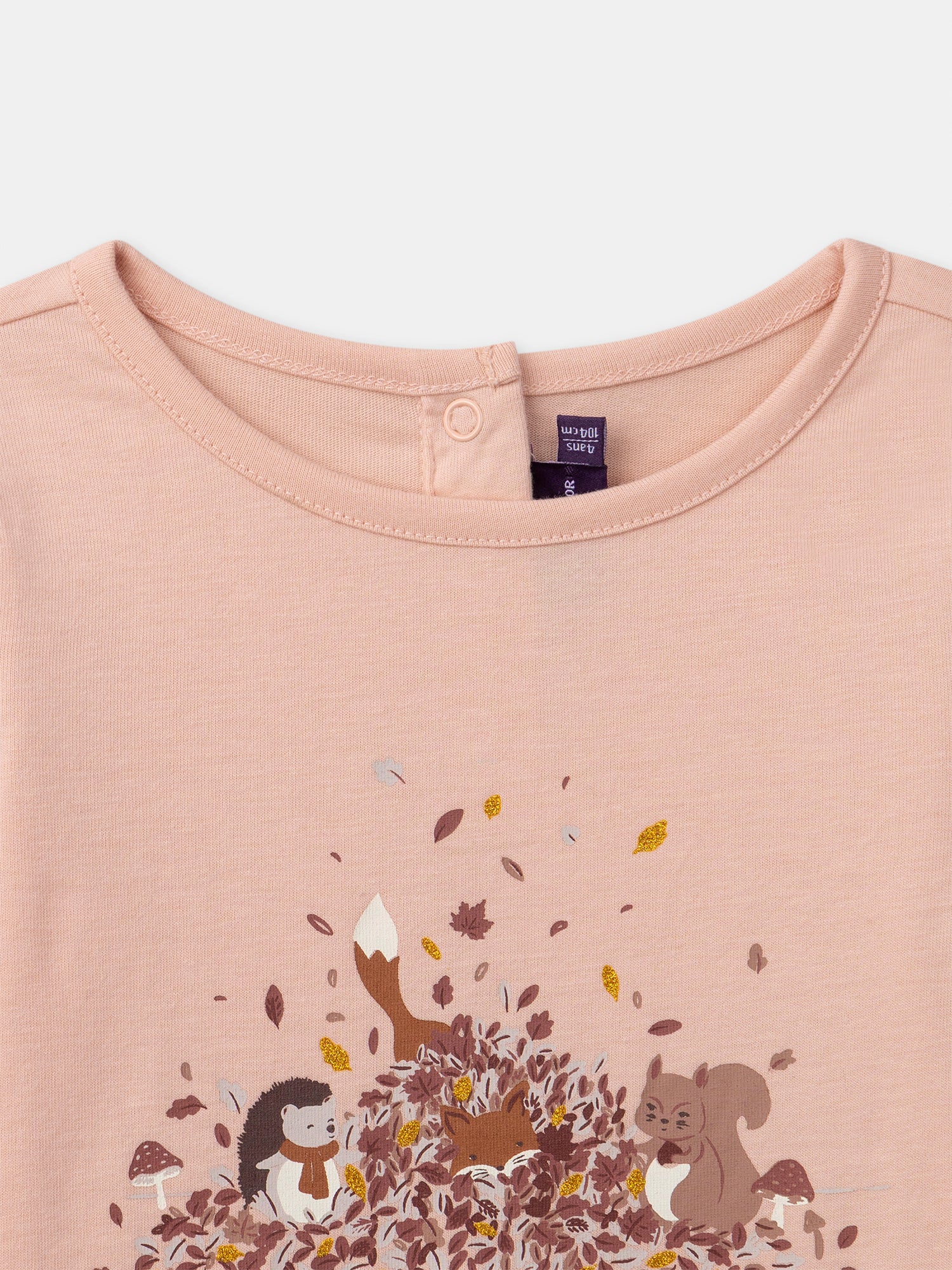 T-shirt rose imprimé animaux à manches longues Fille - Image 2