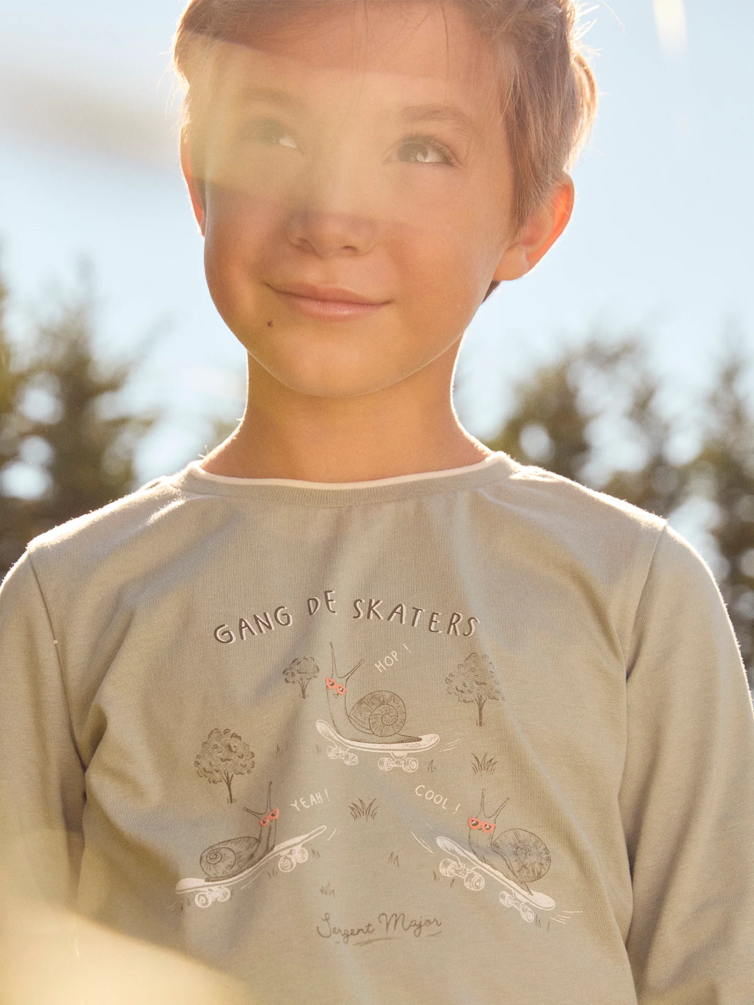 T-shirt vert à manches longues Garçon - Image 3