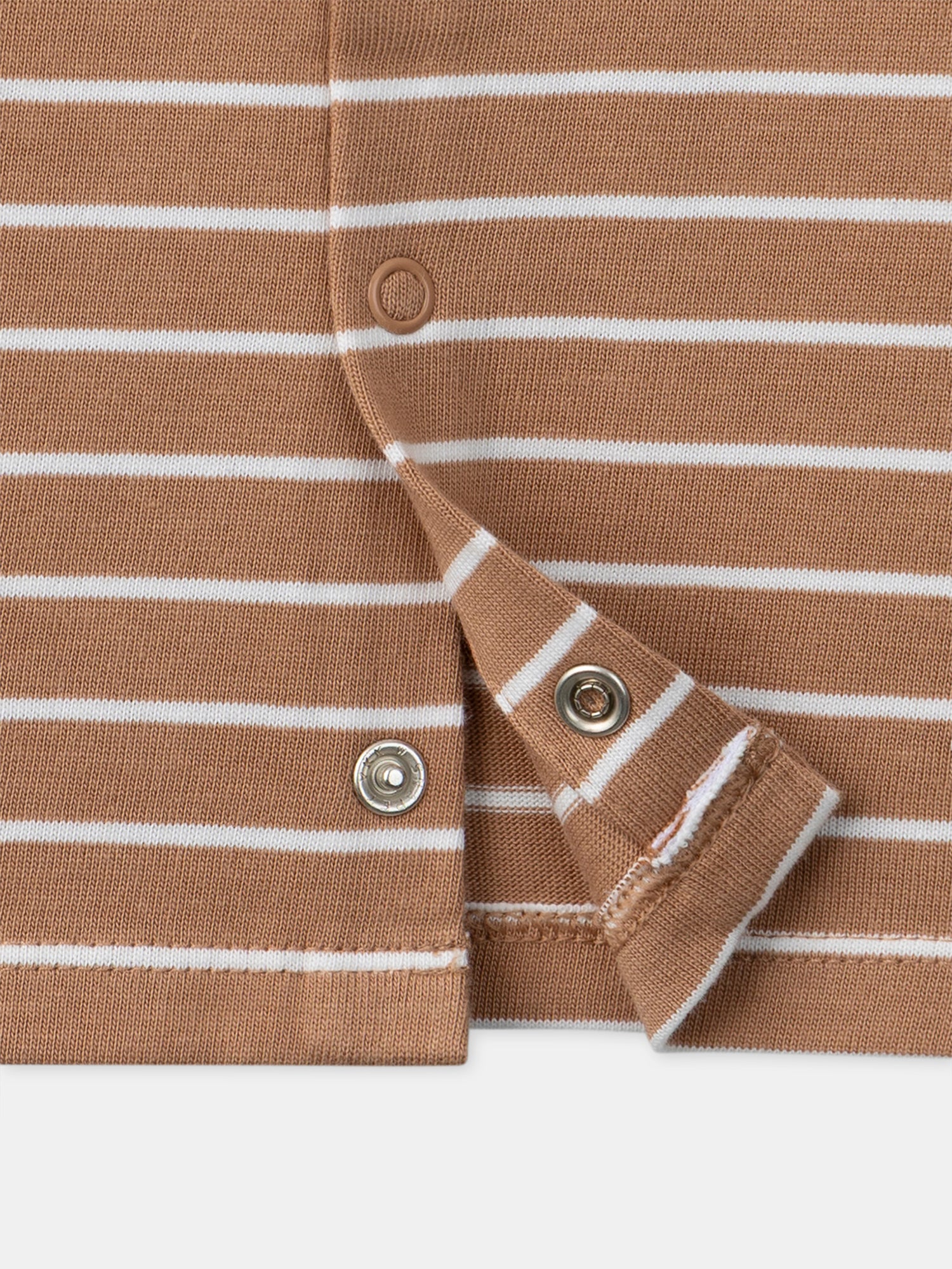 T-shirt à rayures marrons et manches longues Bébé Garçon - Image 3
