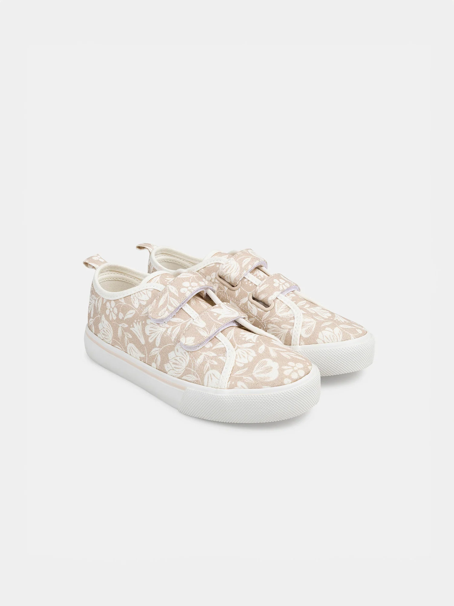 Basket beige imprimé fleuri Fille
