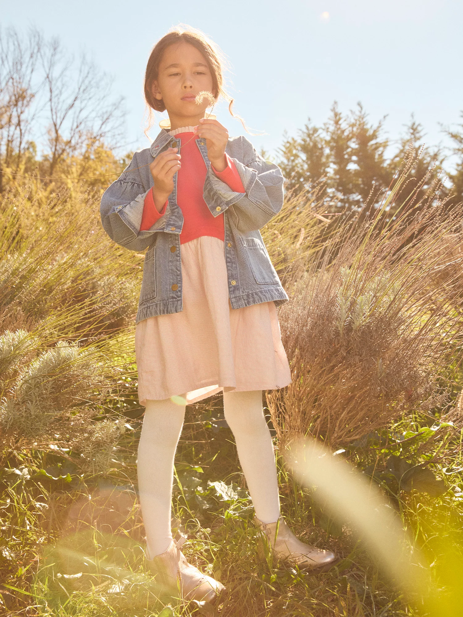 Veste denim à broderie "M" Fille - Image 5