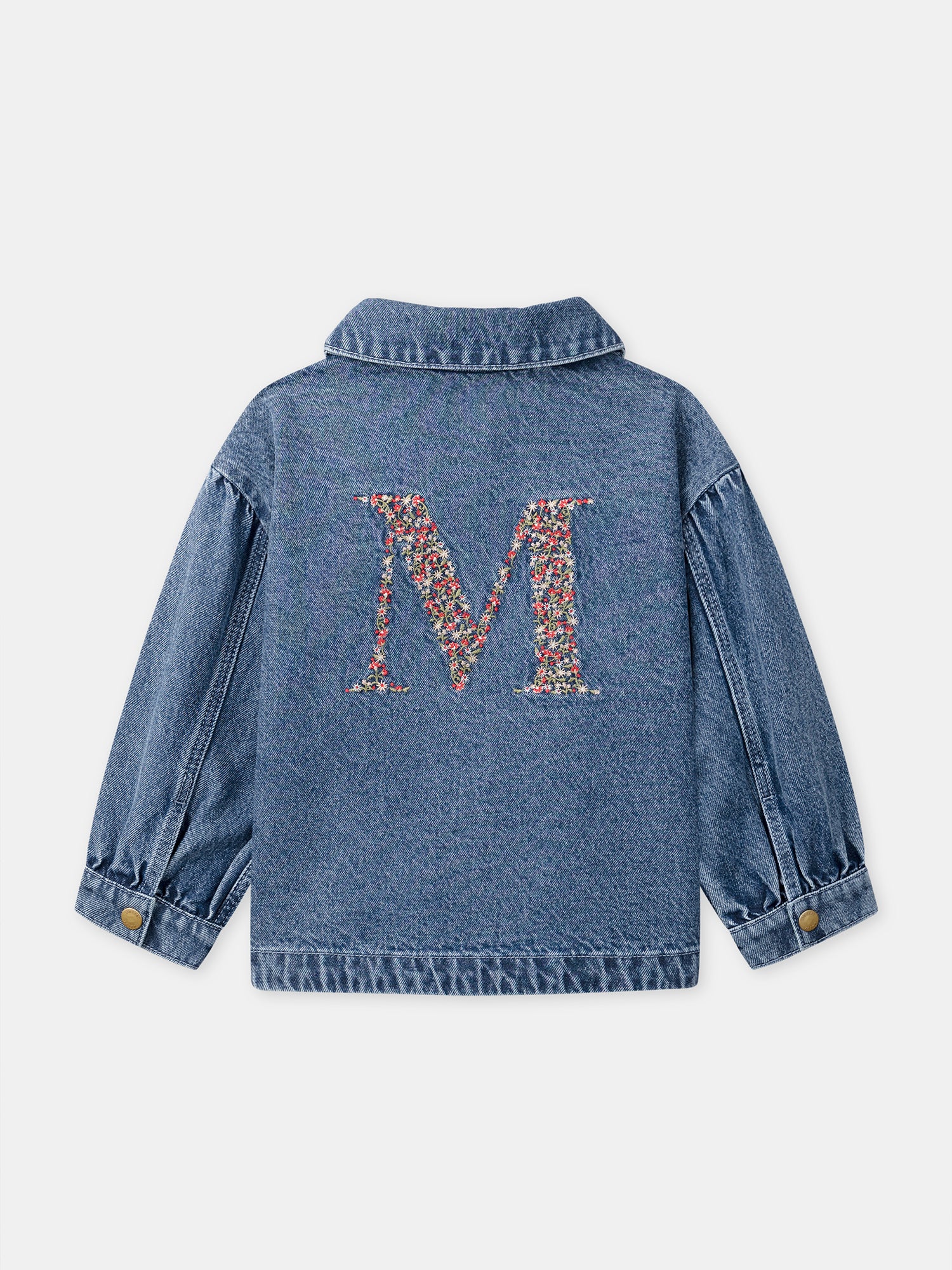 Veste denim à broderie "M" Fille - Image 7