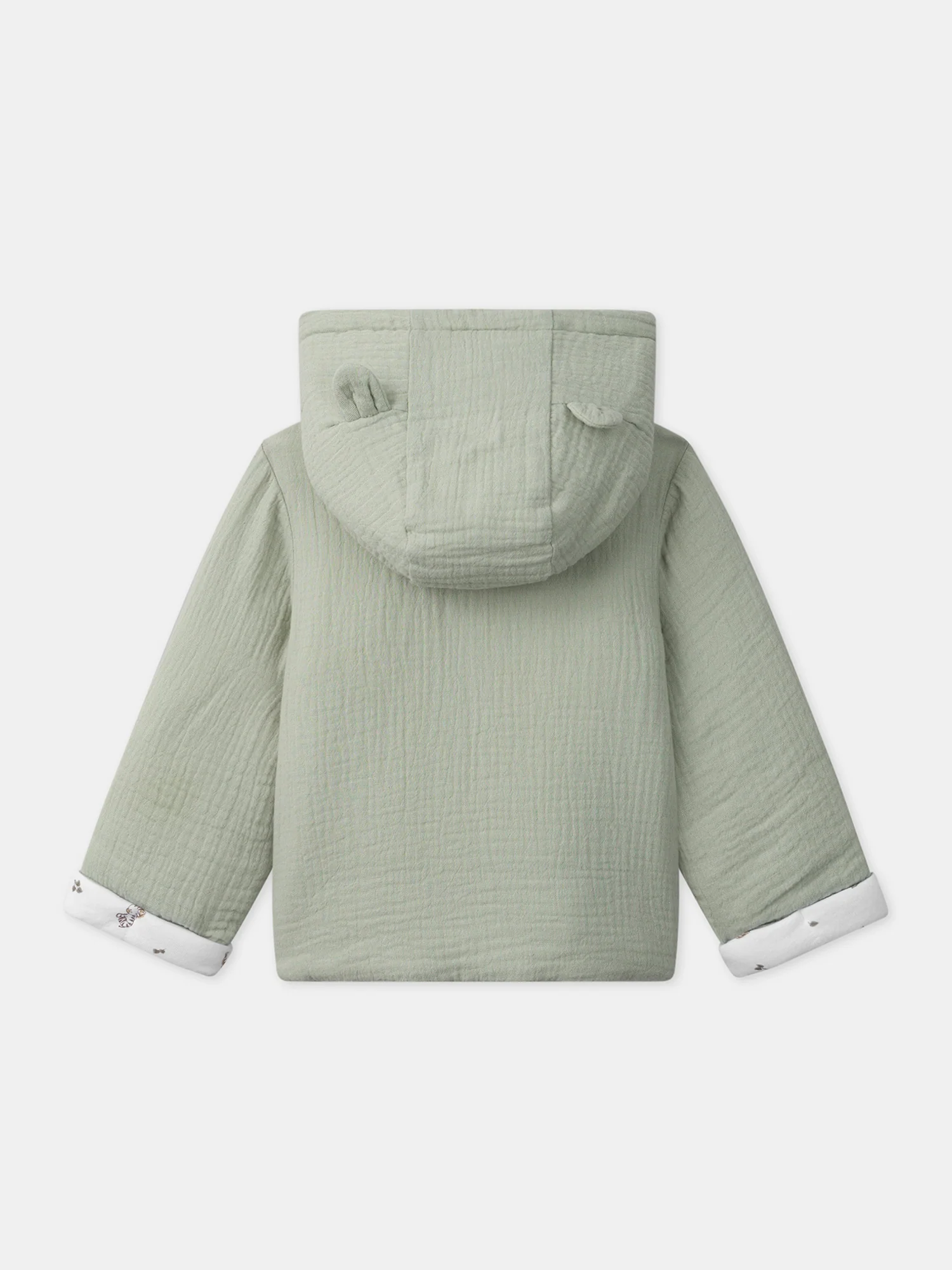 Veste à capuche en gaze de coton et jersey - Image 8