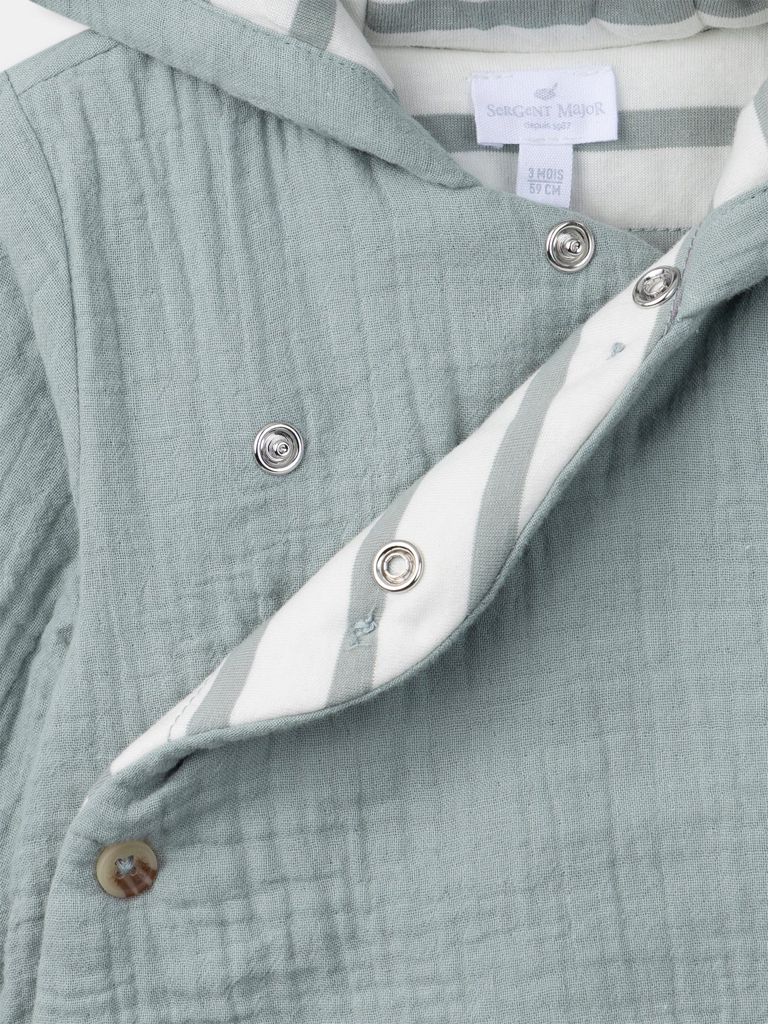 Veste à capuche bleue grisée Naissance Garçon - Image 3