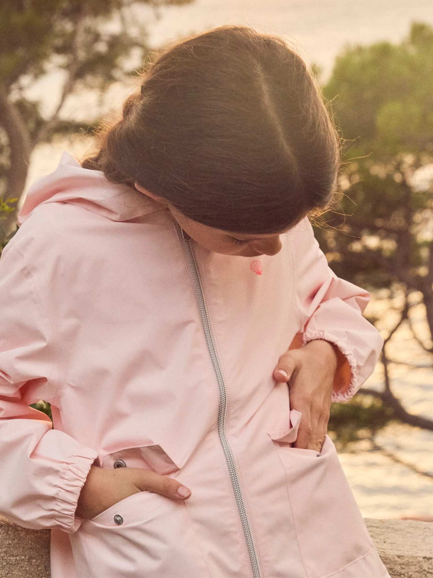 Veste coupe-vent à capuche rose Fille - Image 3