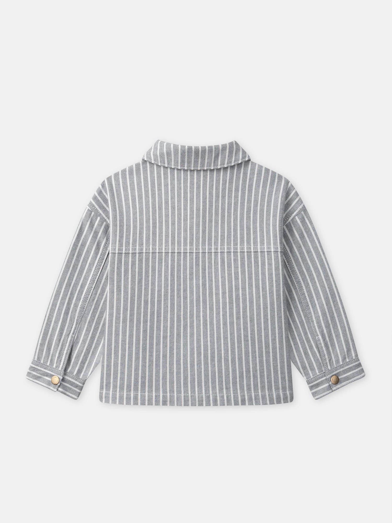Veste denim à rayures grises Fille - Image 8