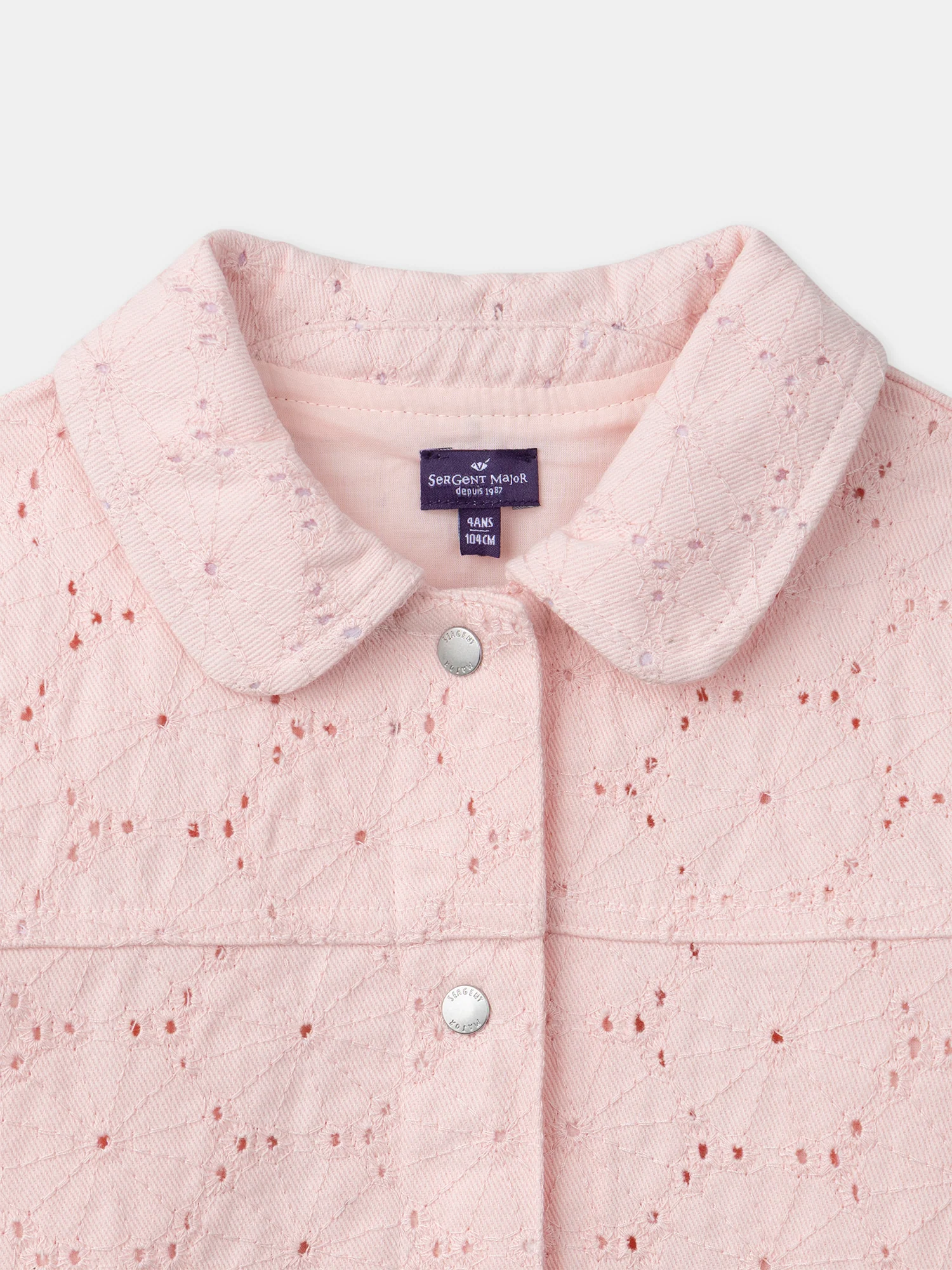 Veste rose broderies anglaises Fille - Image 5